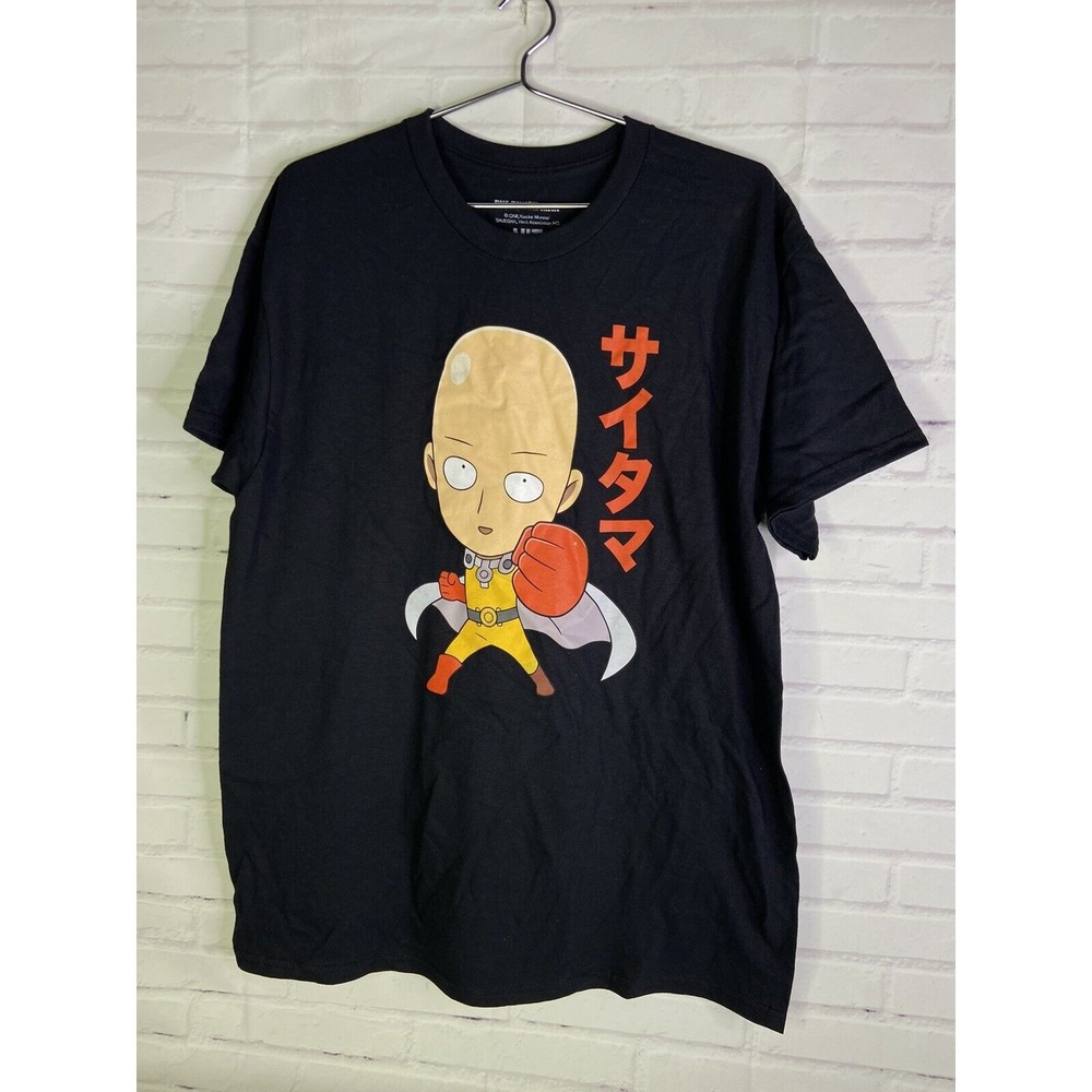 One Punch Man Anime Logo Licensed Graphic Print Short Sleeve T-Shirt Mens Size L